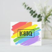 LGBTQ-penseelstreken regenboog Briefkaart (Staand voorkant)