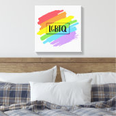 LGBTQ-penseelstreken regenboog Canvas Afdruk (Insitu (Slaapkamer))