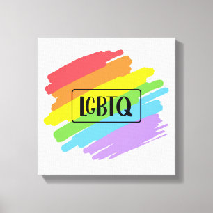 LGBTQ-penseelstreken regenboog Canvas Afdruk