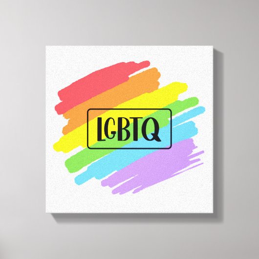 LGBTQ-penseelstreken regenboog Canvas Afdruk (Voorkant)