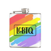 LGBTQ-penseelstreken regenboog Heupfles (Voorkant)