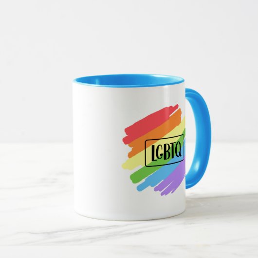 LGBTQ-penseelstreken regenboog Mok (Voorkant rechts)