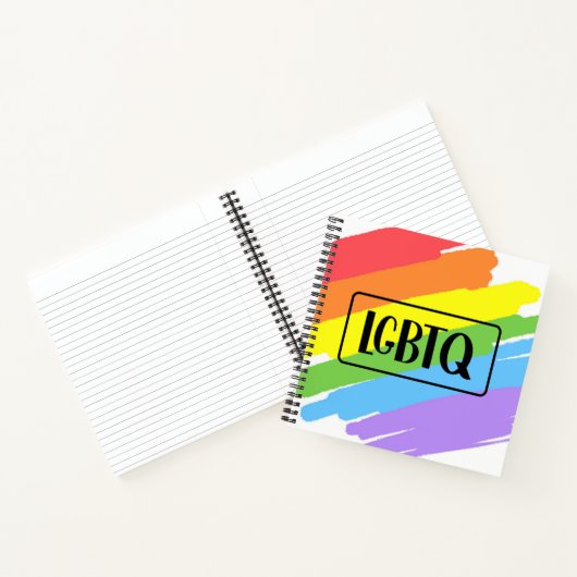 LGBTQ-penseelstreken regenboog Notitieboek (Binnen)