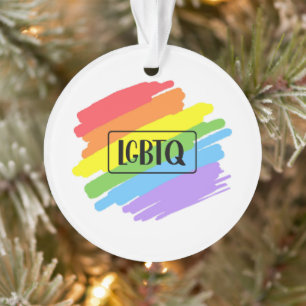 LGBTQ-penseelstreken regenboog Ornament