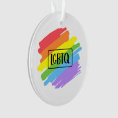 LGBTQ-penseelstreken regenboog Ornament (voorkant)