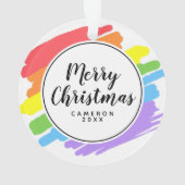 LGBTQ-penseelstreken regenboog Ornament (achterkant)