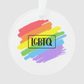 LGBTQ-penseelstreken regenboog Ornament (voorkant)