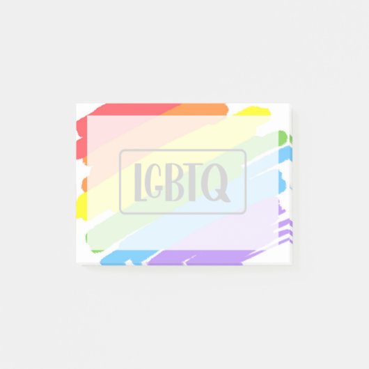 LGBTQ-penseelstreken regenboog Post-it® Notes (Voorkant)