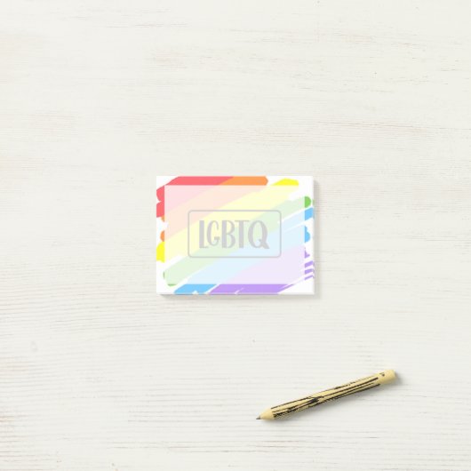 LGBTQ-penseelstreken regenboog Post-it® Notes (Op bureau)