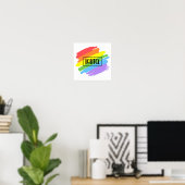 LGBTQ-penseelstreken regenboog Poster (Thuiskantoor)