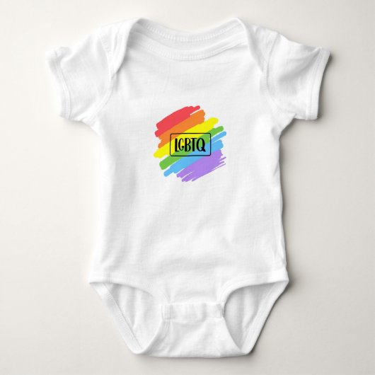 LGBTQ-penseelstreken regenboog Romper (Voorkant)