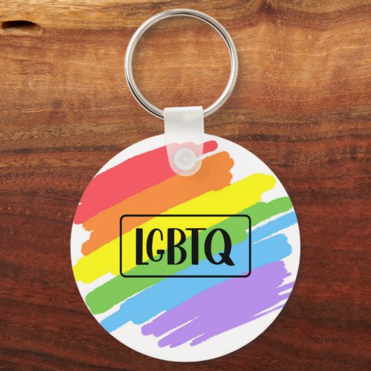 LGBTQ-penseelstreken regenboog Sleutelhanger (Voorkant)