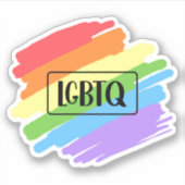 LGBTQ-penseelstreken regenboog Sticker (Voorkant)