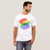 LGBTQ-penseelstreken regenboog T-shirt (Voorkant volledig)