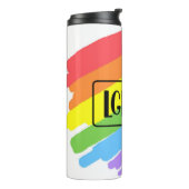 LGBTQ-penseelstreken regenboog Thermosbeker (Gedraaid links)