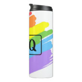 LGBTQ-penseelstreken regenboog Thermosbeker (Geroteerd rechts)