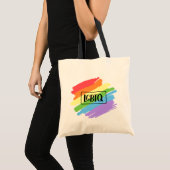 LGBTQ-penseelstreken regenboog Tote Bag (Voorkant (product))