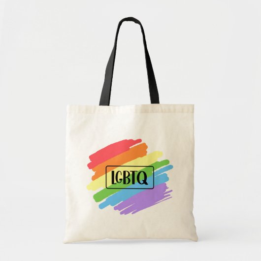 LGBTQ-penseelstreken regenboog Tote Bag (Voorkant)