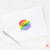 LGBTQ-penseelstreken regenboog Vierkante Sticker (Envelop)
