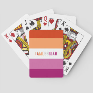 LGBTQ Persoonlijke aangepaste Lesbische vlag lette Pokerkaarten