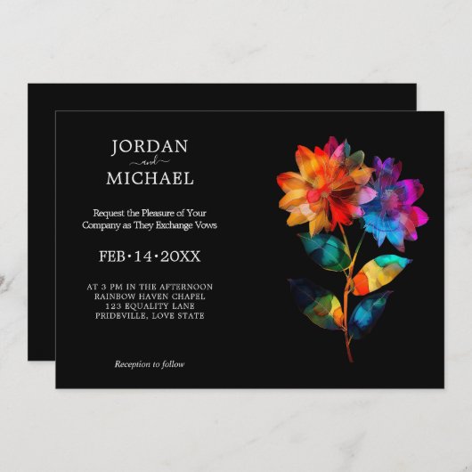 🌈 LGBTQ Petals & Pride  Kaart (Voorkant / Achterkant)