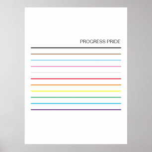 LGBTQ Plain Pride Rainbow-kleuren Progress Pride Poster