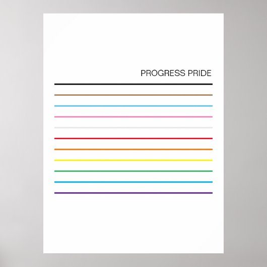 LGBTQ Plain Pride Rainbow-kleuren Progress Pride Poster (Voorkant)