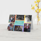 LGBTQ Plus Happy Jubileum Regenboog Fotocollage Kaart (Gele Bloem)