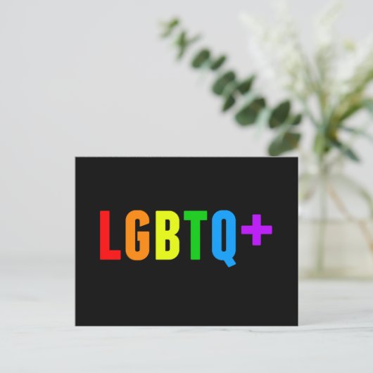 LGBTQ plus regenboogpride zwart Briefkaart (Staand voorkant)