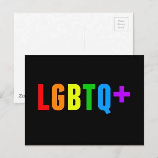 LGBTQ plus regenboogpride zwart Briefkaart (Voorkant / Achterkant)
