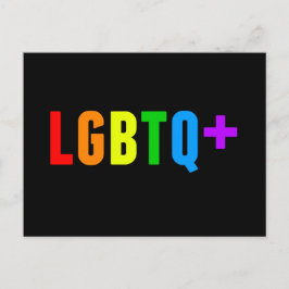 LGBTQ plus regenboogpride zwart Briefkaart