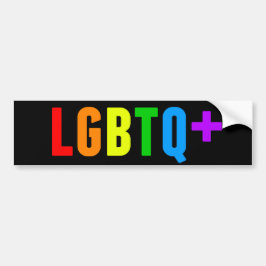 LGBTQ plus regenboogpride zwart Bumpersticker
