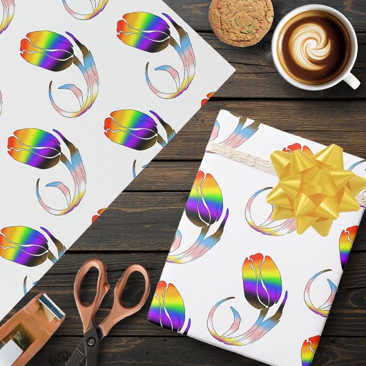 LGBTQ plus Tulp Bloemen Cadeaupapier