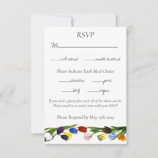 LGBTQ plus Tulp Bloemen RSVP Kaartje (Voorkant)