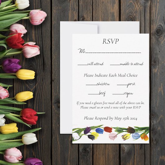 LGBTQ plus Tulp Bloemen RSVP Kaartje