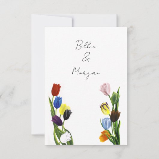 LGBTQ plus Tulp Bloemen RSVP Kaartje (Achterkant)