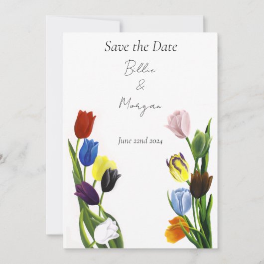 LGBTQ plus Tulp Bloemen Save The Date (Voorkant)
