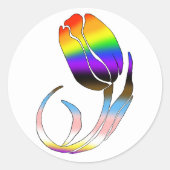 LGBTQ plus Tulp en Bloemen Ronde Sticker (Voorkant)