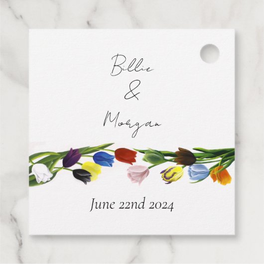 LGBTQ plus Tulpen Bloemen Bedankjes Labels (Achterkant)