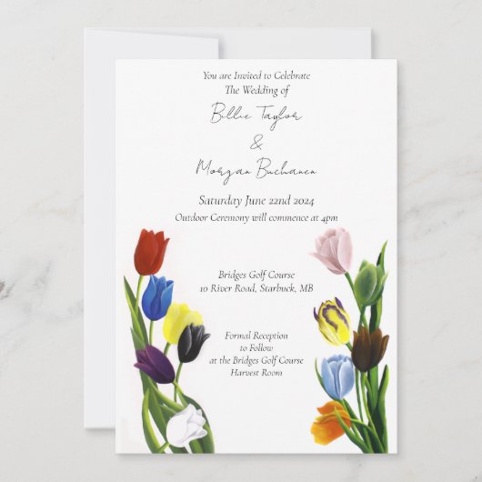 LGBTQ plus Tulpen Bloemen Bruiloft Kaart (Voorkant)