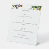 LGBTQ plus Tulpen Bloemen Drinken Menu Reclamebord Met Voetstuk (Voorkant)