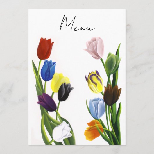 LGBTQ plus Tulpen Bloemen Menu (Achterkant)