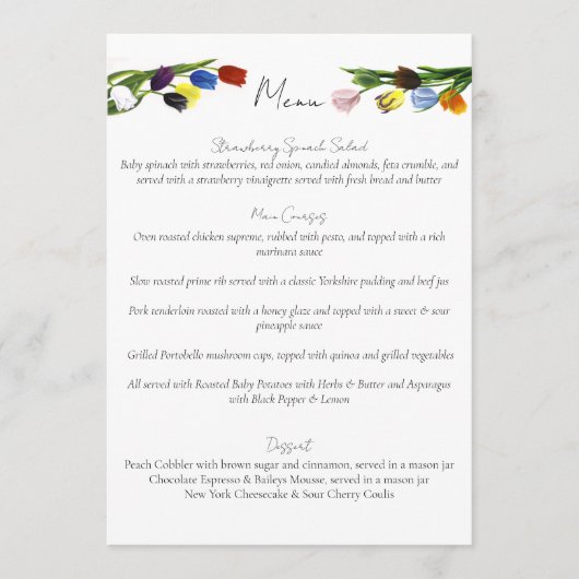 LGBTQ plus Tulpen Bloemen Menu (Voorkant)