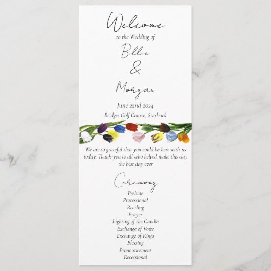 LGBTQ plus Tulpen Bloemen Programmakaart (Voorkant)