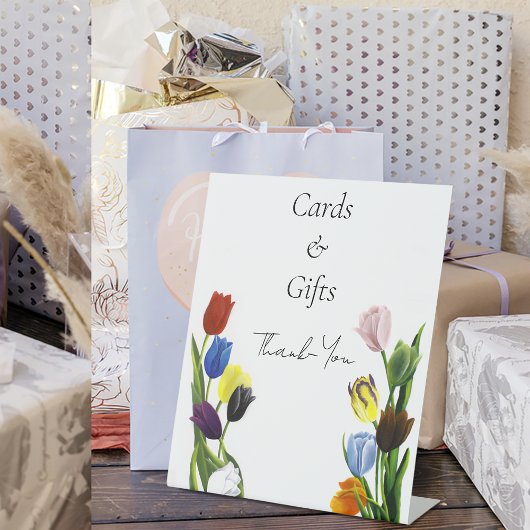 LGBTQ plus Tulpen Bloemen Reclamebord Met Voetstuk