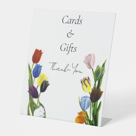 LGBTQ plus Tulpen Bloemen Reclamebord Met Voetstuk (Voorkant)