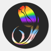 LGBTQ plus Tulpen Bloemen Ronde Sticker (Voorkant)