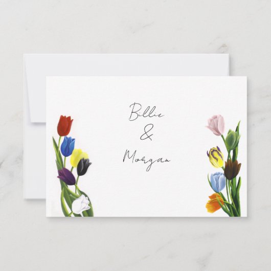 LGBTQ plus Tulpen Bloemen RSVP Kaartje (Achterkant)