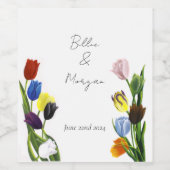 LGBTQ plus Tulpen Bloemen Wijn Etiket (Enkel label)