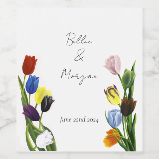 LGBTQ plus Tulpen Bloemen Wijn Etiket (Enkel label)